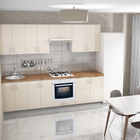 Кухня бежевая глянцевая 260BM6N6D6N8 в Калининграде